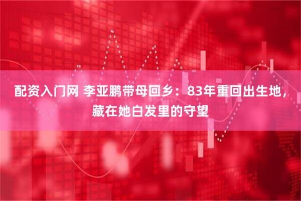 配資入門網(wǎng) 李亞鵬帶母回鄉(xiāng)：83年重回出生地，藏在她白發(fā)里的守望